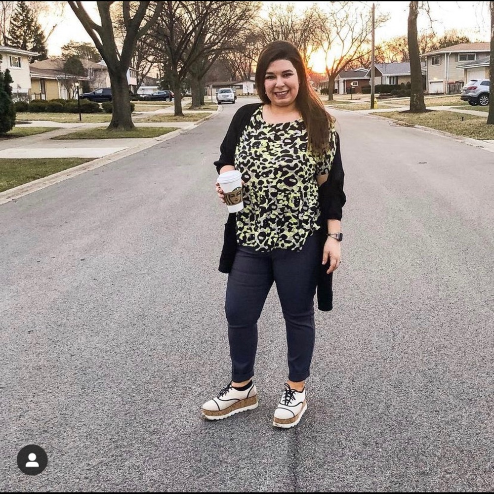 Neon cheetah peplum top